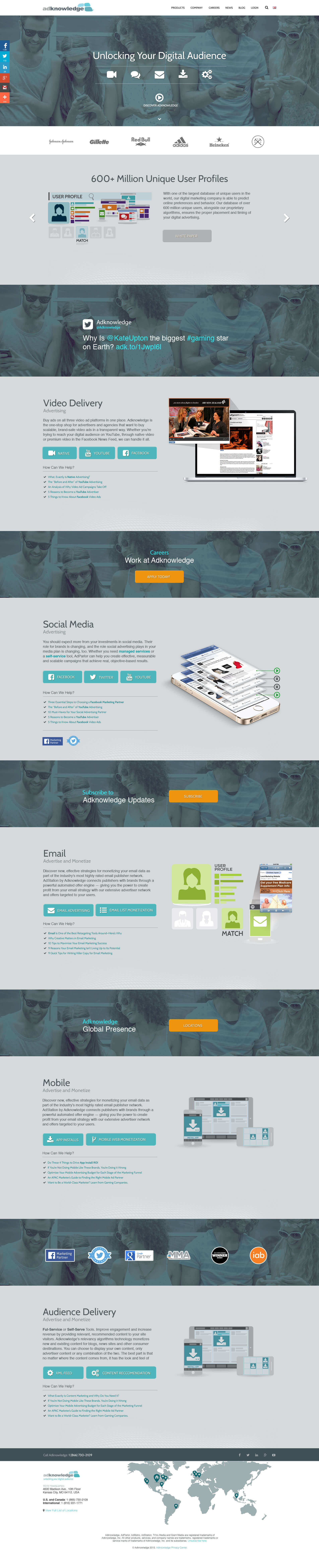 Adknowledge 2015 redesign initial homepage design